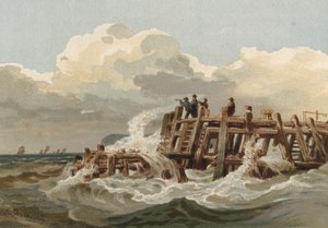 Oude pier, vissers op de uitkijk door Edward after Duncan